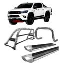 Kit Quebra Mato Estribo Santo Antônio Duplo Hilux 16/20 Cromado Kit Quebra Mato Estribo Santo Antônio Duplo Hilux 16/20 Cromado