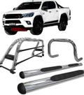 Kit Quebra Mato Estribo Santo Antônio Duplo Hilux 16/20 Cromado Kit Quebra Mato Estribo Santo Antônio Duplo Hilux 16/20 Cromado