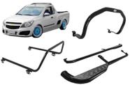 Kit Quebra Mato Estribo Santo Antônio Pick-Up Montana Preto