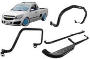 Kit Quebra Mato Estribo Santo Antônio Pick-Up Montana Preto