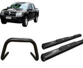 Kit Quebra Mato S/Barra Estribo Oval Preto Para Oroch