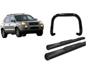 Kit Quebra Mato S/ Barra Estribo Oval Preto Tucson Até 2016