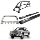 Kit Quebra Mato Santo Anto Duplo Estribo Chapa S-10 94/2011 Preto