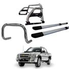 Kit Quebra Mato Santo Antônio Duplo Estribo Quadrado S10 94/2011 Cromado C/D