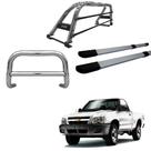 Kit Quebra Mato Santo Antônio Estribo Quadrado S10 94/2011 C/Simples Cromado