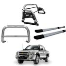 Kit Quebra Mato Santo Antônio Estribo Quadrado S10 94/2011 Cromado C/Dupla