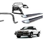 Kit Quebra Mato Santo Antônio H3 Estribo Personalizado S10 94/2011 Cromado