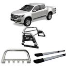 Kit Quebra Mato Santo Antônio H3 Estribo Quadrado S10 12/2020 C/D Prata