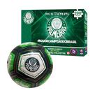 Kit QuebraCabeça Palmeiras 200 Peças Mimo Toys Bola Oficial Nº 5 Pro Gold Futebol e Magia
