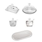Kit Queijeira + Manteigueira + Açucareiro + Meleira + Travessa Pearl Wolff