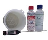 KIT QUEIJO - Coagulante Coala + Cloreto de Cálcio BV + 1 forma de queijo 500g + 1 termômetro