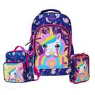 Kit Rabisk Unicórnio Mochila + Lancheira + Estojo Azul