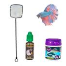 Kit Ração Betta + Redinha+ Condicionador de agua Ocean Guard