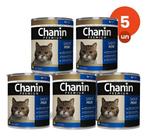 Kit Ração Úmida Patê Premium Chanin Peixe 280gr C/ 5