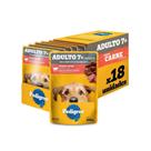 Kit Ração Úmida Sachê Carne ao Molho para Cães Adultos Sênior 7+ Anos 18 Unidades Pedigree