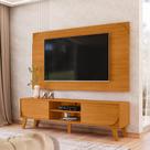 Kit Rack Bancada e Painel Duna 2 Portas Deslizantes Cinamomo Pés de Madeira - Pallazio Kit Rack Bancada e Painel Duna 2 Portas Deslizantes Cinamomo Pés de Madeira - Pallazio