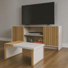 Kit Rack Life e Mesa de Centro Safira Para Sala de Estar - JM3 Móveis Cor:RackOffRip/MesaNature Kit Rack Life e Mesa de Centro Safira Para Sala de Estar - JM3 Móveis Cor:RackOffRip/MesaNature