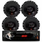 Kit Rádio Automotivo MP3 Kube KU 1100 Bluetooth com 4 Alto Falantes JBL 6 pol 6TRFX55 55W Potente