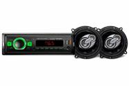 Kit radio bt 4x30w roadstar + alto falante 5" 50w champion