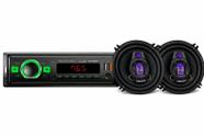 Kit radio bt 4x30w roadstar + alto falante 5" coaxial 150w hiken
