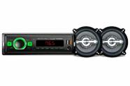 Kit radio bt 4x30w roadstar + alto falante 5" qua 100w leson