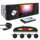 Kit Rádio C/ Tela + Câmera Ré + Sensor Ré Preto Onix 2011 2012 2013 2014 USB Bluetooth