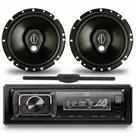 Kit Rádio JBL Celebrity 150 BT USB FM com Par Alto Falante 6 pol Bomber BBR Triaxial 120W e Antena Universal Eletrônica Amplificada ST900
