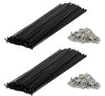kit Raios 2.00mm Preto Aço Bike Para Aro 29 Ou 700 Jogo C/72 Raios