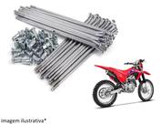 Kit Raios Dianteiro + Traseiro Crf 250f 4mm Cromado Grosso
