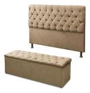 Kit Raissa Cabeceira De Cama Box e Calçadeira Baú Casal 140 Cm Suede Bege Lupesa Móveis Ltda Kit Raissa Cabeceira De Cama Box e Calçadeira Baú Casal 140 Cm Suede Bege Lupesa Móveis Ltda