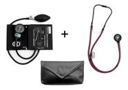 Kit Rappaport Estetoscópio Duplo BLACK P. A. MED + Esfigmomanometro Aparelho De Medir Pressão Arterial NEW INNOVA PLUS