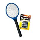 Kit Raquete Elétrica Mata Insetos Brasfort 8245 + 4 Pilhas AA Toshiba LR6GCP