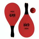 Kit Raquete Jogo Frescobol De Madeira Revestida Aloha Vermelho - Mor