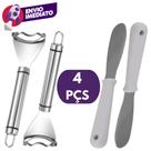 Kit Raspador De Milho Descascador Debulhador Inox E Espátula Para Manteiga Patê Geleia
