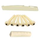 Kit Rastilho Plástico + Pestana Nut Plástico + 6 Pinos para Violão Aço Folk Peças de Reposição
