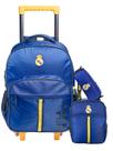 Kit Real Madrid Luxo Mochila Rodas + Lancheira + Estojo