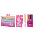 Kit Rebecca Bonbon Escolar Com 4 Marca Texto Formato De Gloss 6 Canetas Em Gel De Glitter Lapiseira e Borracha Skypaper