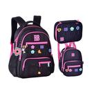 Kit Rebecca Bonbon Flower Power Mochila de Costas Lancheira e Estojo Box RB26231 Cor:Preto