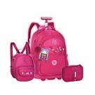 Kit Rebecca Bonbon Mochila de Roda Lancheira Térmica Estojo