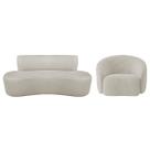 Kit Recamier Curvo Amsterdã 180cm e Poltrona Amore Luxo Linho