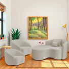 Kit Recamier Curvo Sala de Estar Inglaterra 150cm Lado Esquerdo e 2 Poltronas Orgânica Luxo Amore Linho Kit Recamier Curvo Sala de Estar Inglaterra 150cm Lado Esquerdo e 2 Poltronas Orgânica Luxo Amore Linho