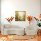 Kit Recamier Curvo Sala de Estar Inglaterra 200cm Lado Direito e 2 Poltronas Orgânica Luxo Amore Bouclé
