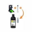 Kit Recarga Cartucho Compatível com HP 1515 2646 3546 4640 662 Tinta Preta 500ml + 100ml de Soluç