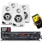 Kit receiver Slim 1002bt Leson+4 Caixa Som Parede Br Leson
