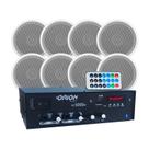 Kit Receiver Som Ambiente + 4 pares Arandelas De Embutir Teto 70w