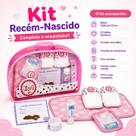 Kit Recém Nascido Acessórios Boneca Fraldas Trocador Lenço Umedecido Brinquedo Infantil menina criança rosa Pomada bebe reborn pequena