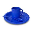 Kit Refeição 3 peças Infantil Plástico BPA Free Prato 22cm Caneca 400ml Colher Escolar Kit Refeição 3 peças Infantil Plástico BPA Free Prato 22cm Caneca 400ml Colher Escolar