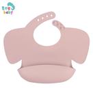 Kit Refeição Alimentação Bebe Babador Talheres Prato Infantil Divertido Colorido Elefante Lilás Verde Azul Rosa