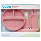 Kit Refeição Alimentação em Silicone Macio Bebe Infantil Introdução Alimentar Completo Buba
