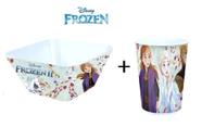 Kit Refeição com 2 Peças Tigela Quadrada + Copo de 300ml - Frozen